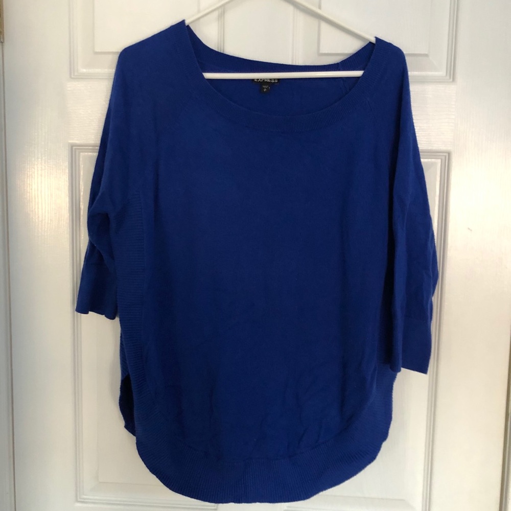 Express Royal Blue Wide Neck Sweater
